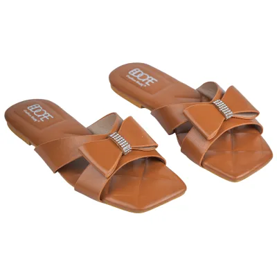 Stella Flat Sandal-Brown